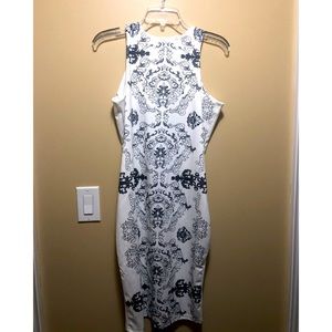 White and blue floral dress